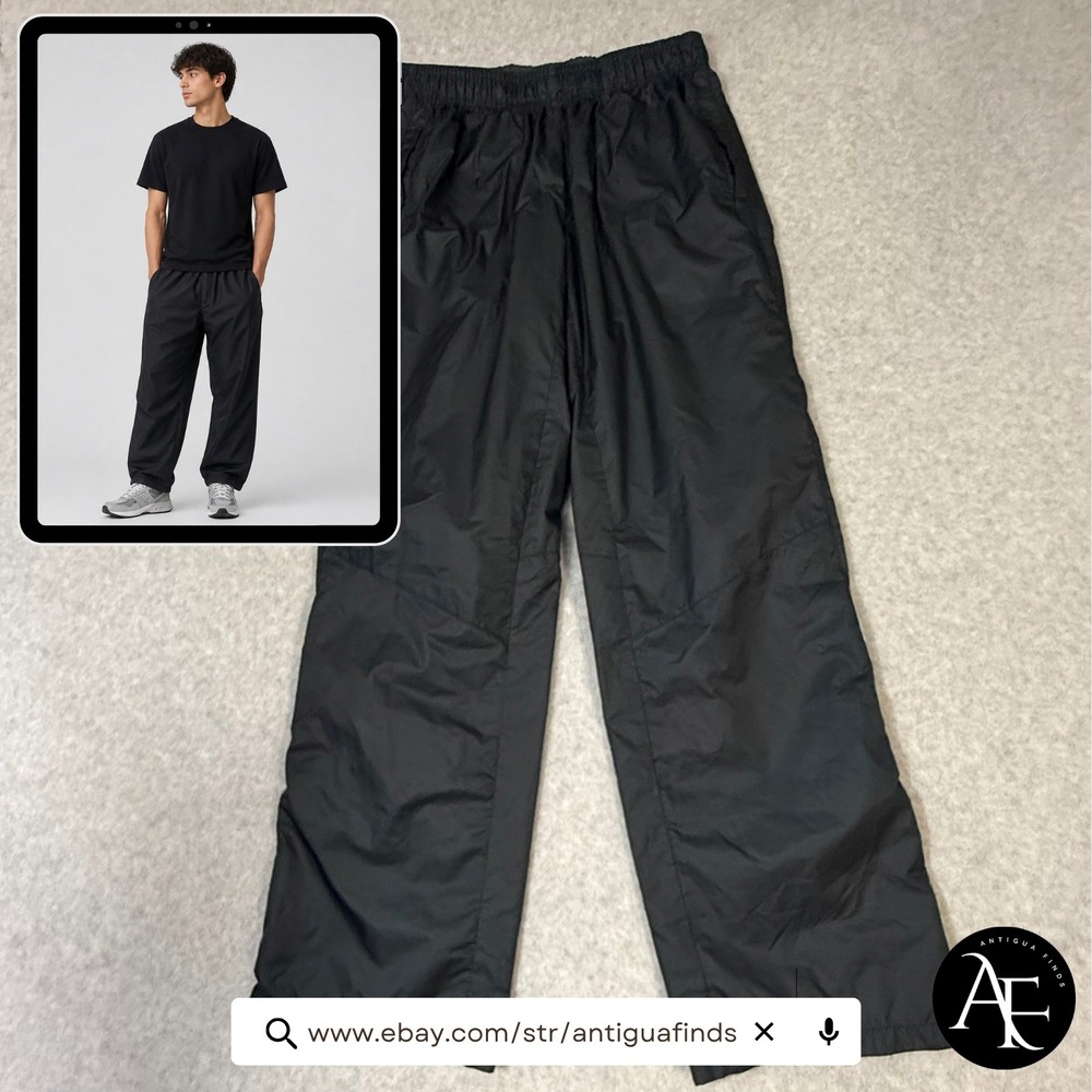 Nike Storm-FIT Mens Ripstop Pants Black Mesh Lined Track Trousers Size M